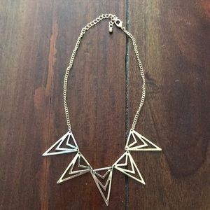 Gold geo-triangle statement necklace